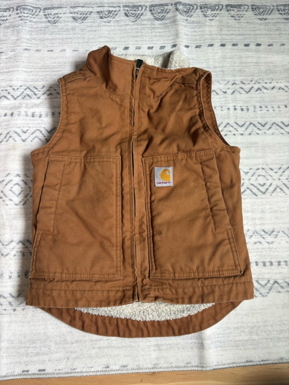 Carhartt Tan/Brown Sherpa-Lined Zip Jacket